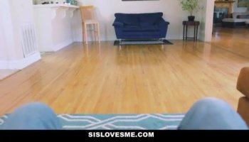 Lil bro fucking that stretched shaved pussy